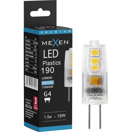 Mexen Oris Ampoule LED G4, 1,5W, Froid - 6500K, 190 lm - L115-G4-0165-01