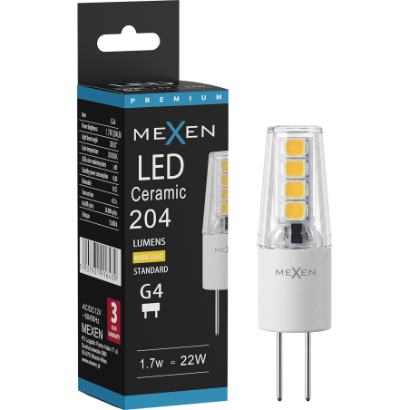 Mexen Oris Ampoule LED G4, 1,7W, Chaude - 3000K, 204 lm - L115-G4-0130-02