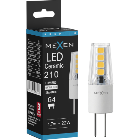 Mexen Oris Ampoule LED G4, 1,7W, Neutre - 4000K, 210 lm - L115-G4-0140-02