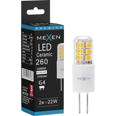 Mexen Oris Ampoule LED G4, 2W, Neutre - 4000K, 260 lm - L115-G4-0240-02