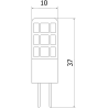 Mexen Oris Ampoule LED G4, 2W, Chaude - 3000K, 250 lm - L115-G4-0230-02