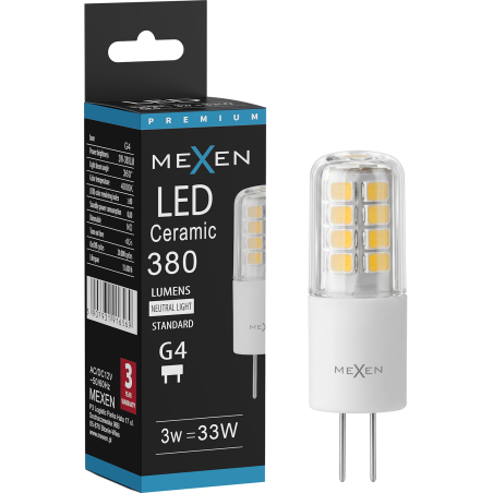Mexen Oris Ampoule LED G4, 3W, Neutre - 4000K, 380 lm - L115-G4-0340-01