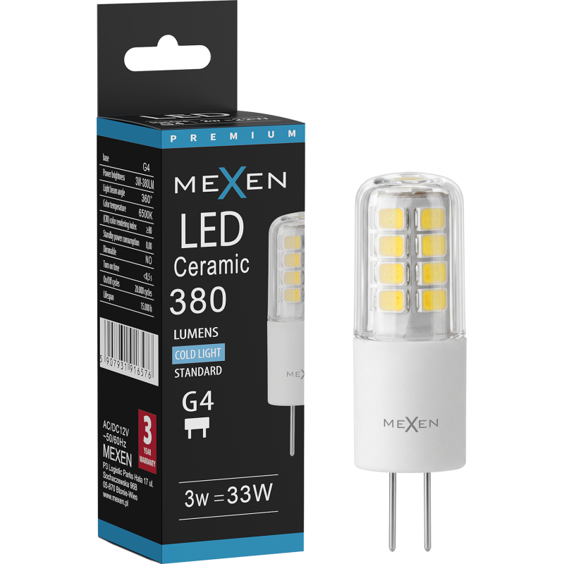 Mexen Oris Ampoule LED G4, 3W, Froide - 6500K, 380 lm - L115-G4-0365-01