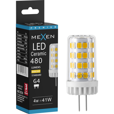 Mexen Oris Ampoule LED G4, 4W, Chaude - 3000K, 480 lm - L115-G4-0430-01