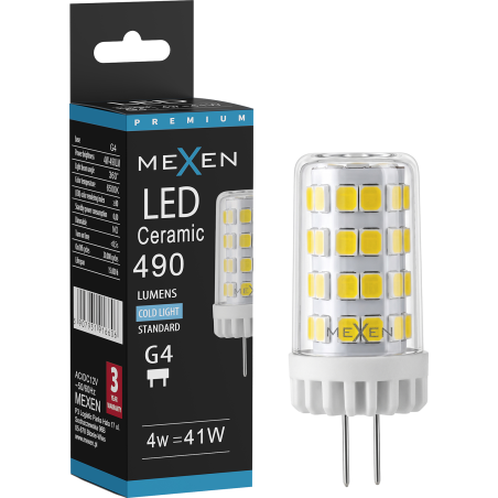 Mexen Oris Ampoule LED G4, 4W, Froid - 6500K, 490 lm - L115-G4-0465-01