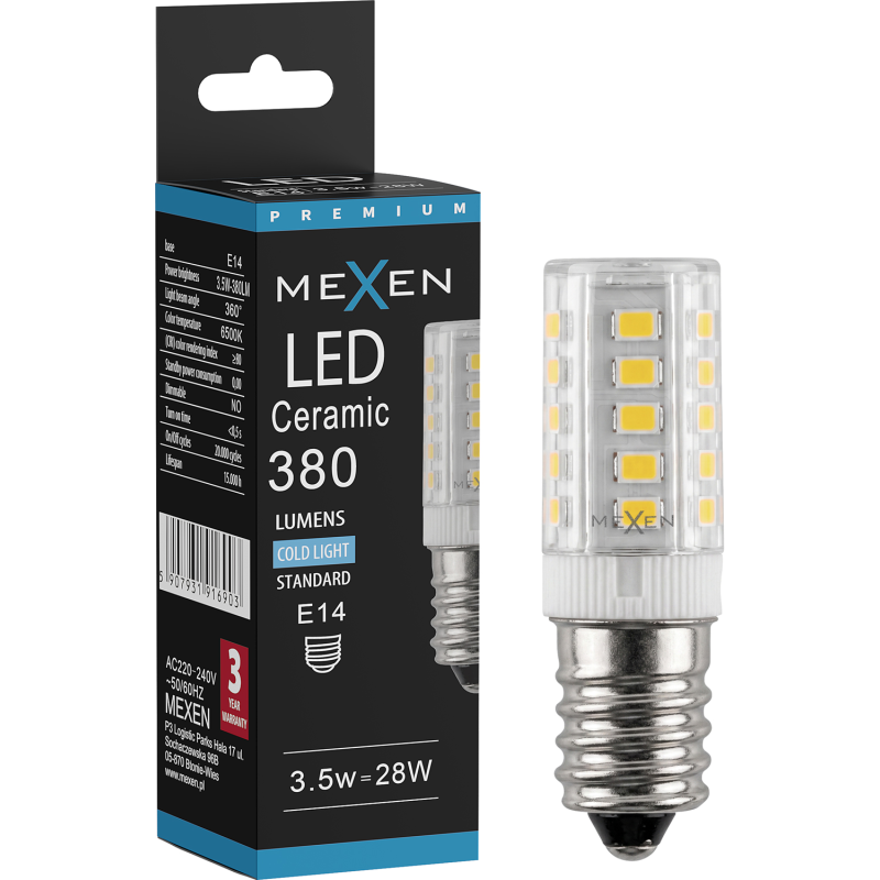 Mexen Aura Ampoule LED E14, 3,5W, Froid - 6500K, 380 lm - L121-E14-0365-01