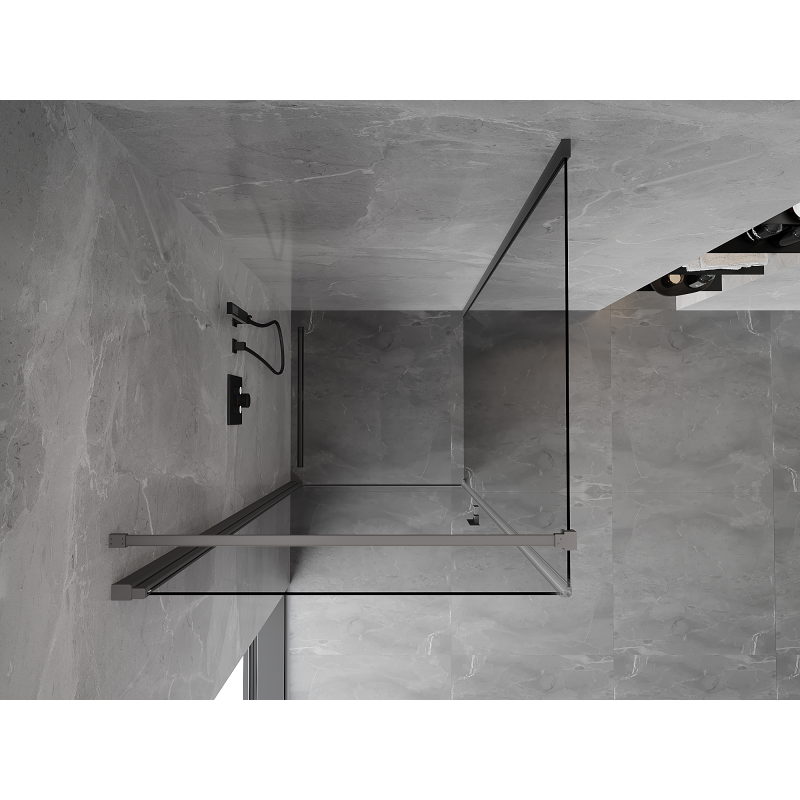 Mexen Mist-B cabine de douche pivotante 75 x 75 cm, transparent, métal gun - 8A2T-075-075-95-00
