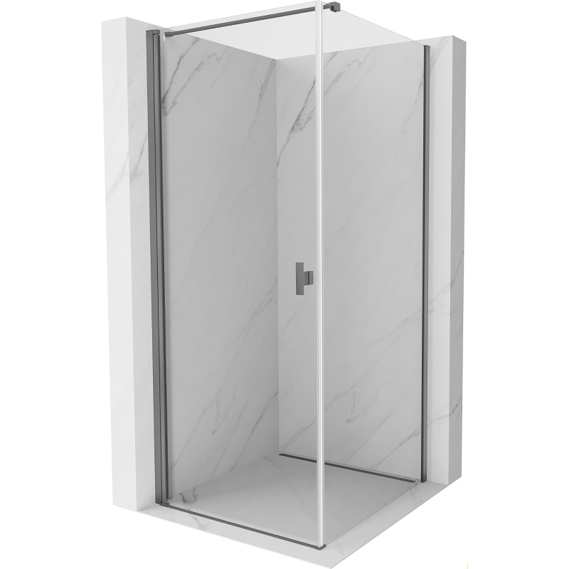 Mexen Mist-B cabine de douche pivotante 75 x 75 cm, transparent, métal gun - 8A2T-075-075-95-00