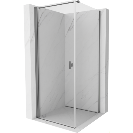 Mexen Mist-B cabine de douche pivotante 95 x 95 cm, transparent, métal noir - 8A2T-095-095-95-00