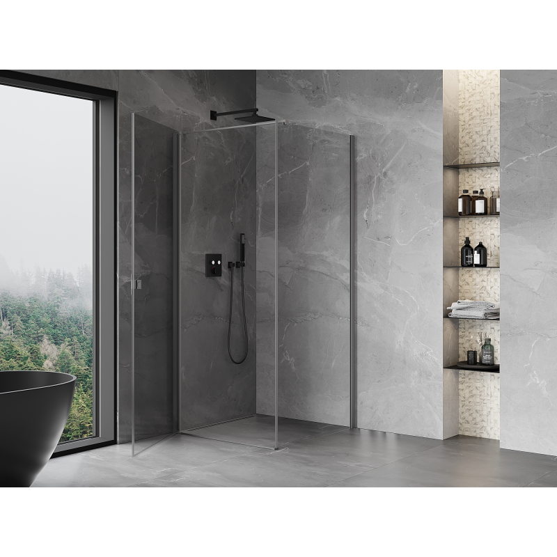 Mexen Mist-B cabine de douche pivotante 100 x 100 cm, transparent, métal gun - 8A2T-100-100-95-00