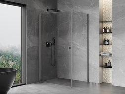 Mexen Mist-B cabine de douche à charnière 80 x 120 cm, transparent, métal gun - 8A2T-080-120-95-00