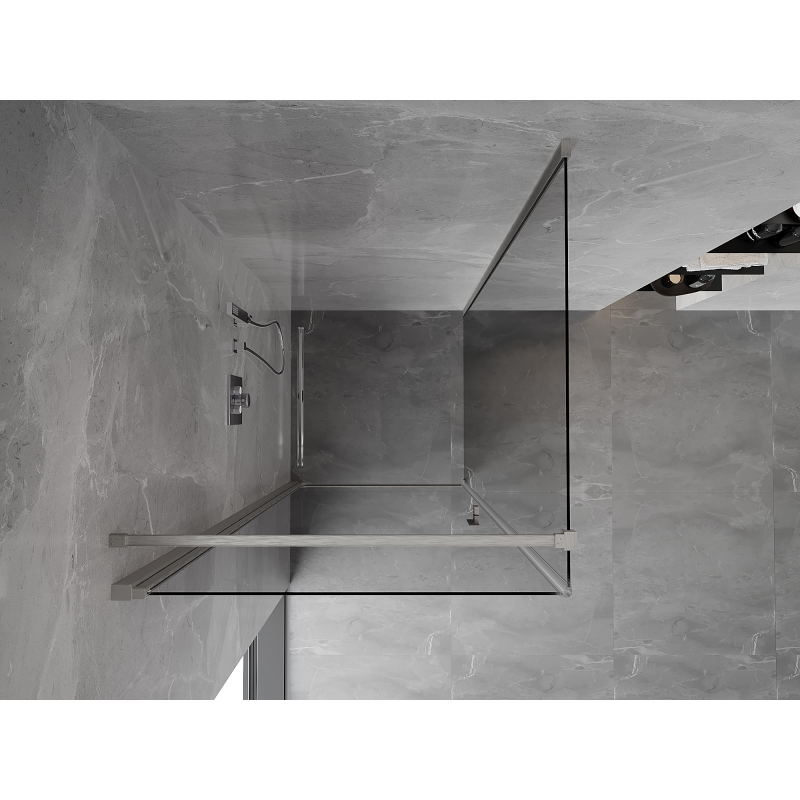 Mexen Mist-B cabine de douche pivotante 70 x 70 cm, transparent, nickel brossé - 8A2T-070-070-97-00