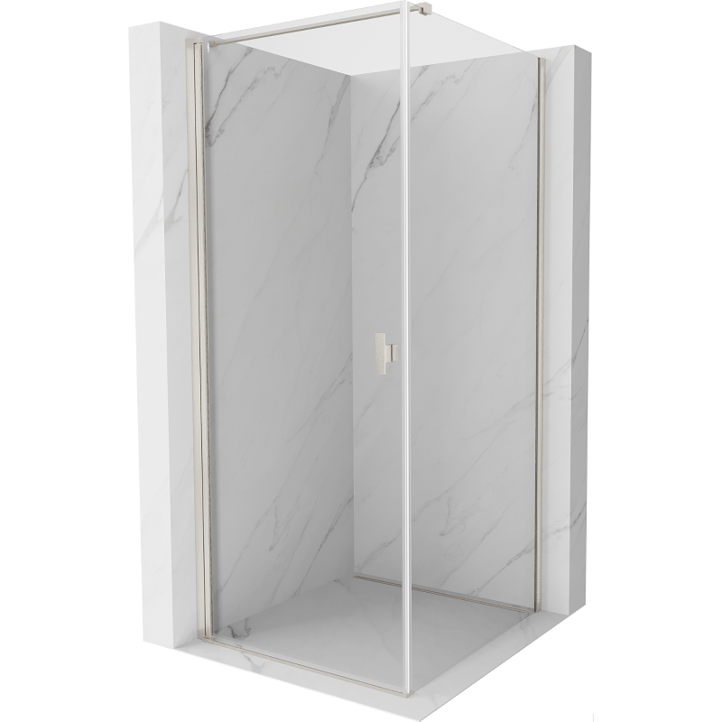 Mexen Mist-B cabine de douche pivotante 75 x 75 cm, transparent, nickel brossé - 8A2T-075-075-97-00