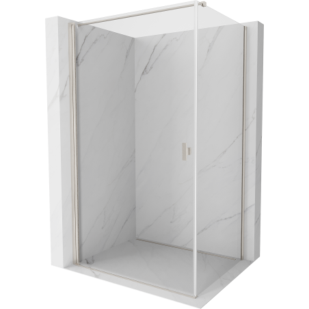 Mexen Mist-B cabine de douche pivotante 85 x 80 cm, transparente, nickel brossé - 8A2T-085-080-97-00