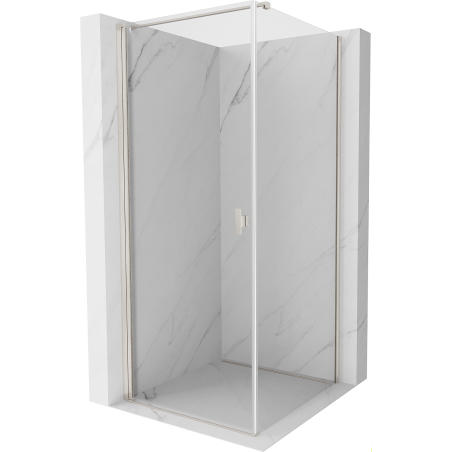 Mexen Mist-B cabine de douche pivotante 85 x 85 cm, transparent, nickel brossé - 8A2T-085-085-97-00
