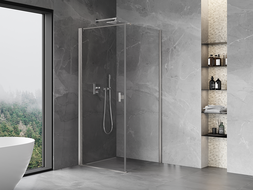 Mexen Mist-B cabine de douche pivotante 95 x 95 cm, transparent, nickel brossé - 8A2T-095-095-97-00