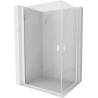Mexen Mist-B Cabine de douche duo pivotante 90 x 80 cm, transparente, blanche - 8A2-090-080-20-00