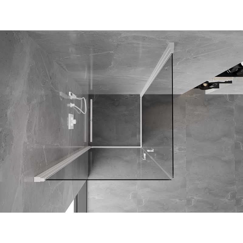 Mexen Mist-B Duo cabine de douche à porte battante 90 x 90 cm, transparent, blanc - 8A2-090-090-20-00