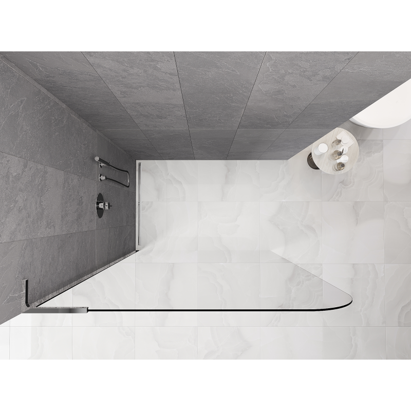 Mexen Kioto-P L Paroi de douche Walk-in 90 x 200 cm, transparent 8 mm, chrome - 800-090-103-01-00-P