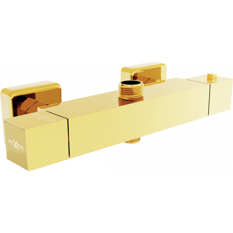 Mexen Cube robinet de douche thermostatique, or - 77250-50