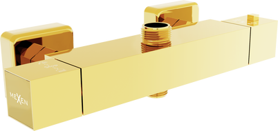 Mexen Cube robinet de douche thermostatique, or - 77250-50