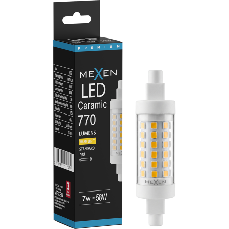 Mexen Vega Ampoule LED dimmable R7S, 7W, Chaude - 3000K, 770 lm - L125-R7S-0730-01