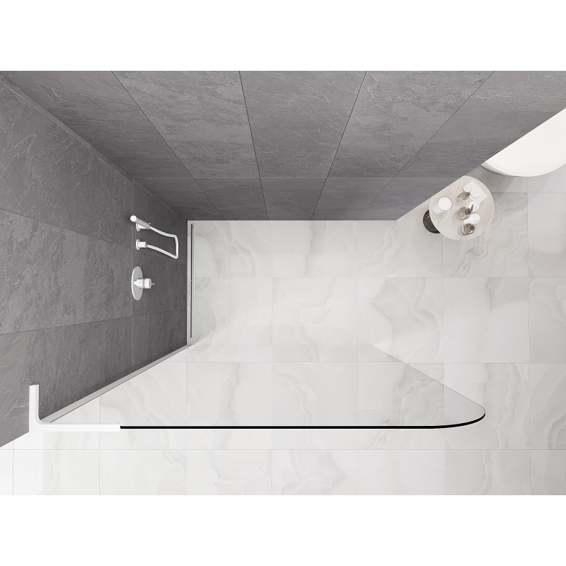 Mexen Kioto-P L paroi de douche Walk-in 90 x 200 cm, transparent 8 mm, blanc - 800-090-103-20-00-P