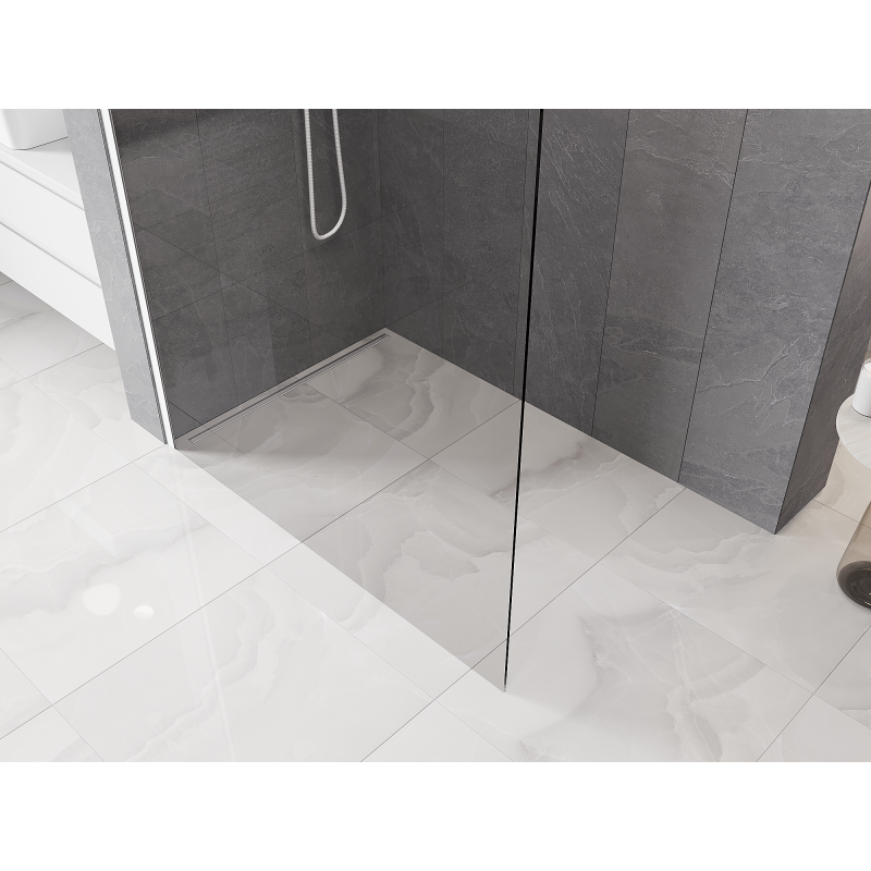 Mexen Kioto-P L paroi de douche Walk-in 90 x 200 cm, transparent 8 mm, blanc - 800-090-103-20-00-P