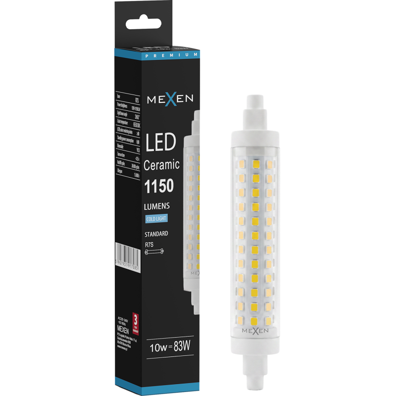 Mexen Vega Ampoule LED dimmable R7S, 10W, Froid - 6500K, 1150 lm - L125-R7S-1065-02