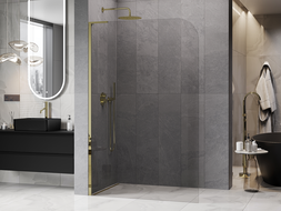 Mexen Kioto-P L paroi de douche Walk-in 90 x 200 cm, transparent 8 mm, or - 800-090-103-50-00-P
