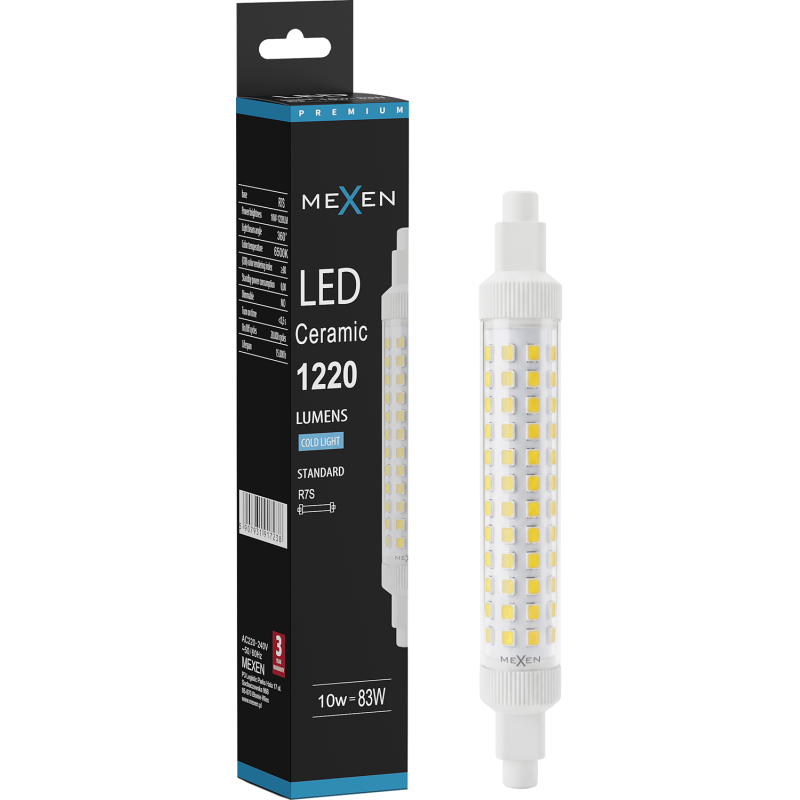 Mexen Vega Ampoule LED R7S, 10W, Froid - 6500K, 1220 lm - L126-R7S-1065-02