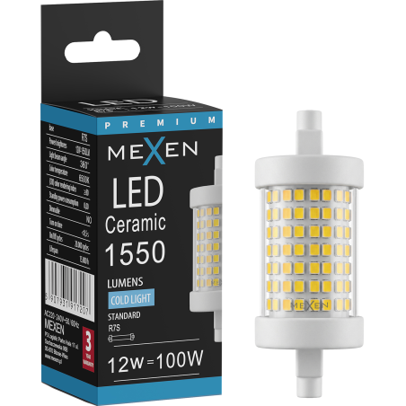 Mexen Vega Ampoule LED R7S, 12W, Froid - 6500K, 1550 lm - L126-R7S-1265-01
