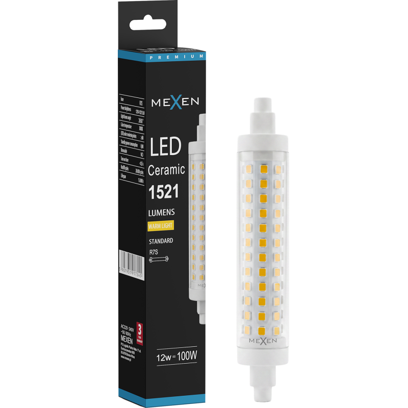 Mexen Vega Ampoule LED R7S, 12W, Chaude - 3000K, 1521 lm - L126-R7S-1230-02