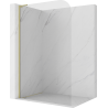 Mexen Kioto-P L Paroi de douche Walk-in 100 x 200 cm, transparent 8 mm, or brossé - 800-100-103-55-00-P