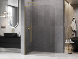 Mexen Kioto-P L paroi de douche Walk-in 110 x 200 cm, transparent 8 mm, or brossé - 800-110-103-55-00-P