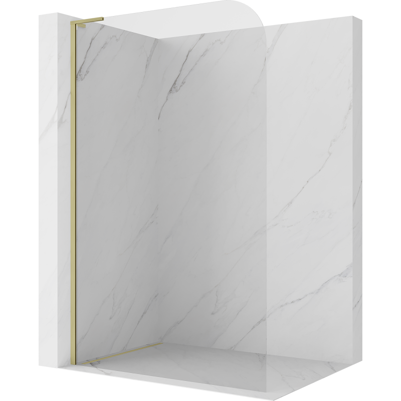 Mexen Kioto-P L paroi de douche Walk-in 110 x 200 cm, transparent 8 mm, or brossé - 800-110-103-55-00-P