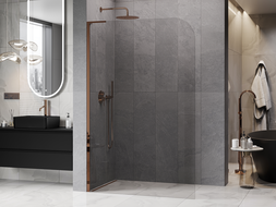 Mexen Kioto-P L Paroi de douche Walk-in 70 x 200 cm, transparent 8 mm, or rose - 800-070-103-60-00-P