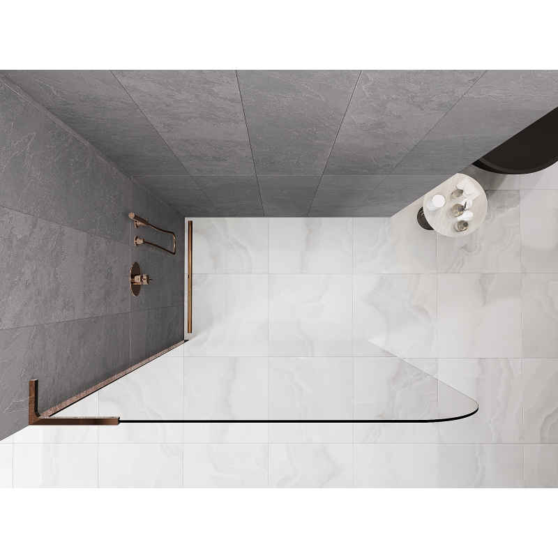 Mexen Kioto-P L paroi de douche Walk-in 110 x 200 cm, transparent 8 mm, or rose - 800-110-103-60-00-P