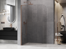 Mexen Kioto-P L paroi de douche Walk-in 120 x 200 cm, transparent 8 mm, cuivre brossé - 800-120-103-65-00-P