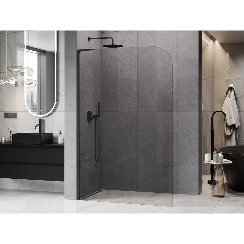 Mexen Kioto-P L paroi de douche Walk-in 80 x 200 cm, transparent 8 mm, noir - 800-080-103-70-00-P
