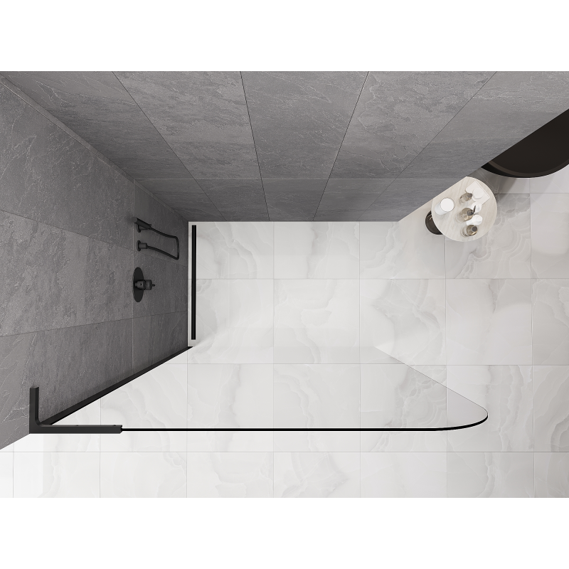 Mexen Kioto-P L paroi de douche Walk-in 80 x 200 cm, transparent 8 mm, noir - 800-080-103-70-00-P
