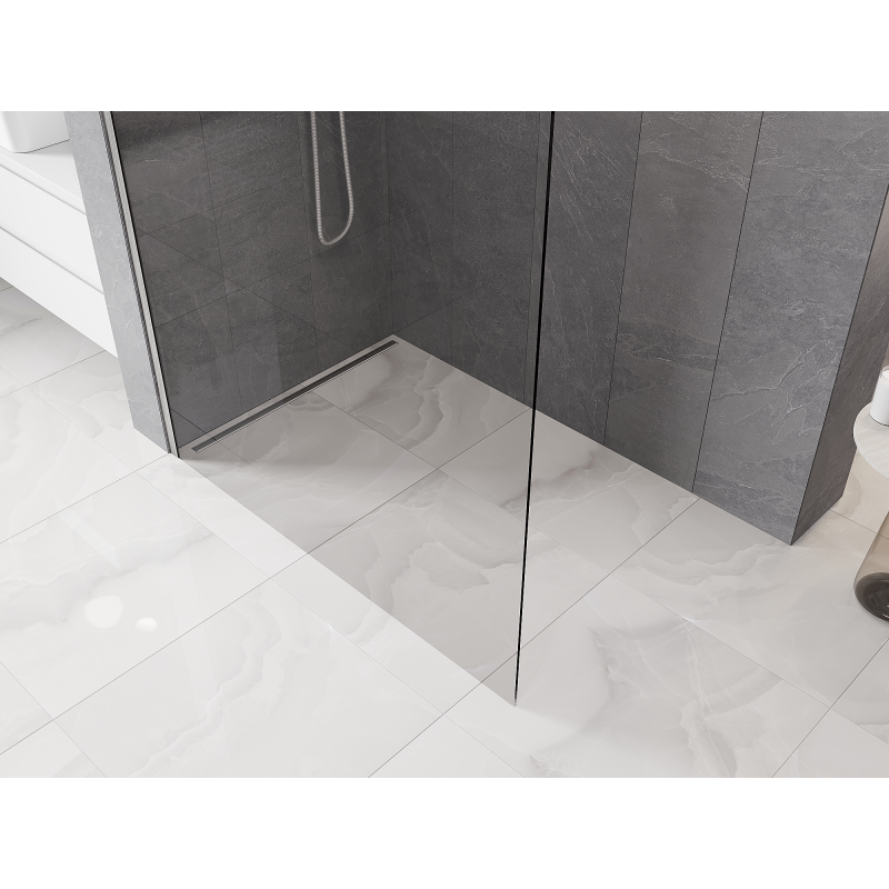 Mexen Kioto-P L Paroi de douche Walk-in 110 x 200 cm, transparent 8 mm, nickel brossé - 800-110-103-97-00-P