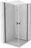 Mexen Mist-B Duo cabine de douche pivotante 70 x 70 cm, transparent, gris canon brossé - 8A2-070-070-66-00
