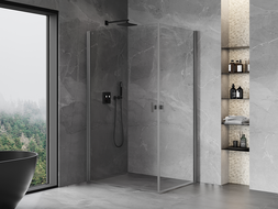 Mexen Mist-B Cabine de douche Duo à charnière 100 x 70 cm, transparent, gris anthracite brossé - 8A2-100-070-66-00