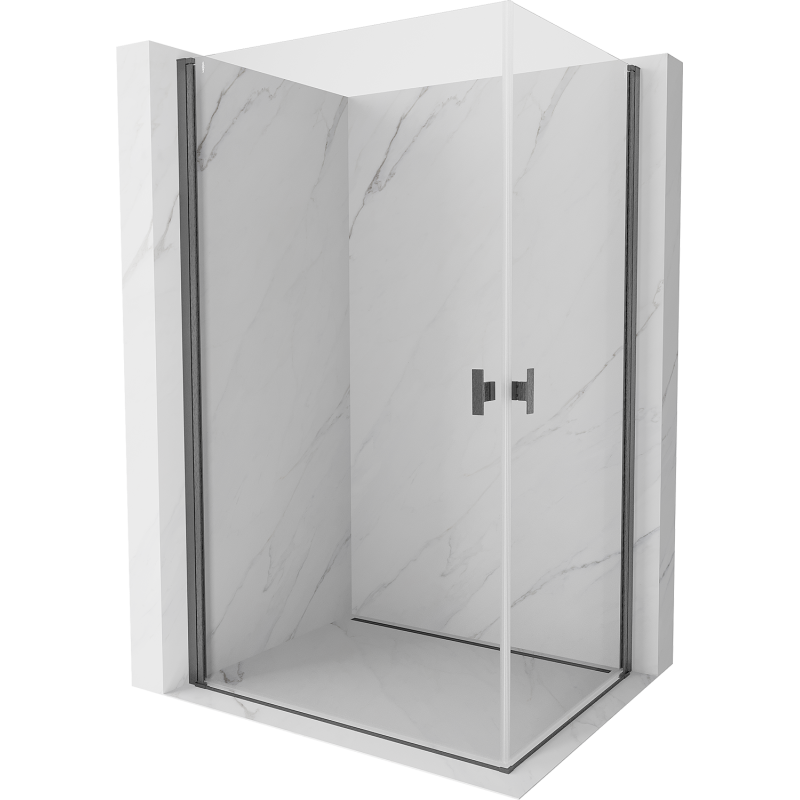 Mexen Mist-B Cabine de douche Duo à charnière 100 x 70 cm, transparent, gris anthracite brossé - 8A2-100-070-66-00