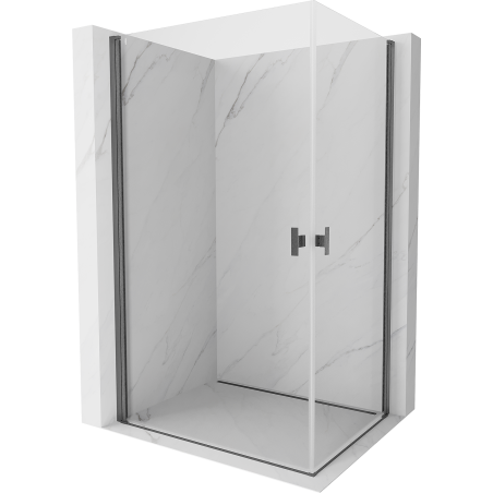 Mexen Mist-B Cabine de douche Duo à charnière 100 x 70 cm, transparent, gris anthracite brossé - 8A2-100-070-66-00