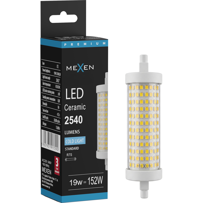 Mexen Vega Ampoule LED R7S, 19W, Froid - 6500K, 2540 lm - L126-R7S-1965-02