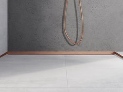 Mexen Line-B barre de seuil de bac à douche frontale 130 cm, cuivre brossé - 186503130U