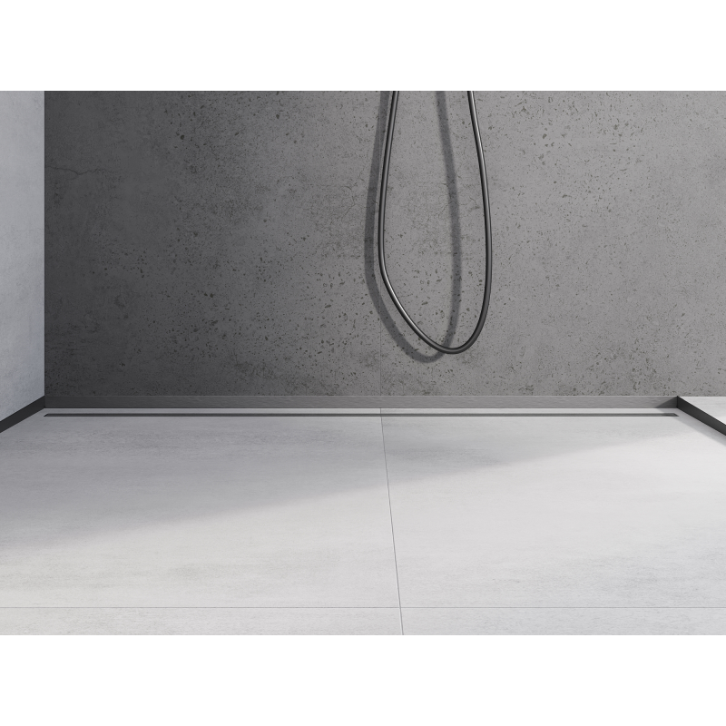 Mexen Line-B plinthe de douche frontale 180 cm, gris acier brossé - 186603180U