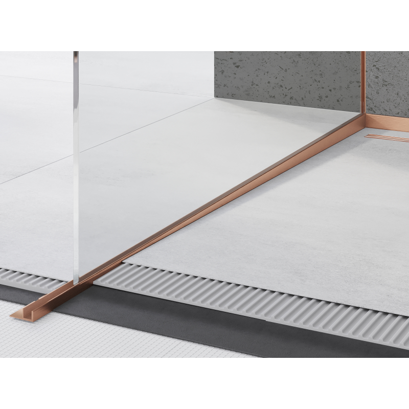 Mexen Line-B moulure de drainage pour verre 120 cm gauche, cuivre brossé - 186504120L